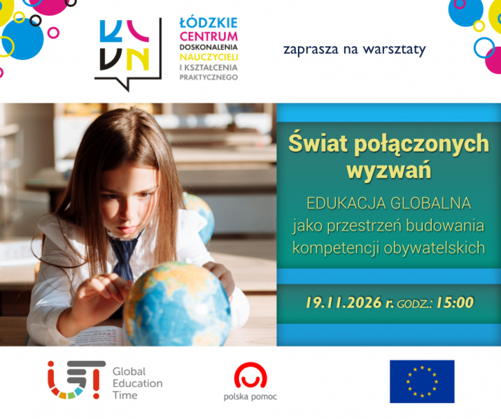 Świat połączonych wyzwań – grafika zapraszająca na warsztaty